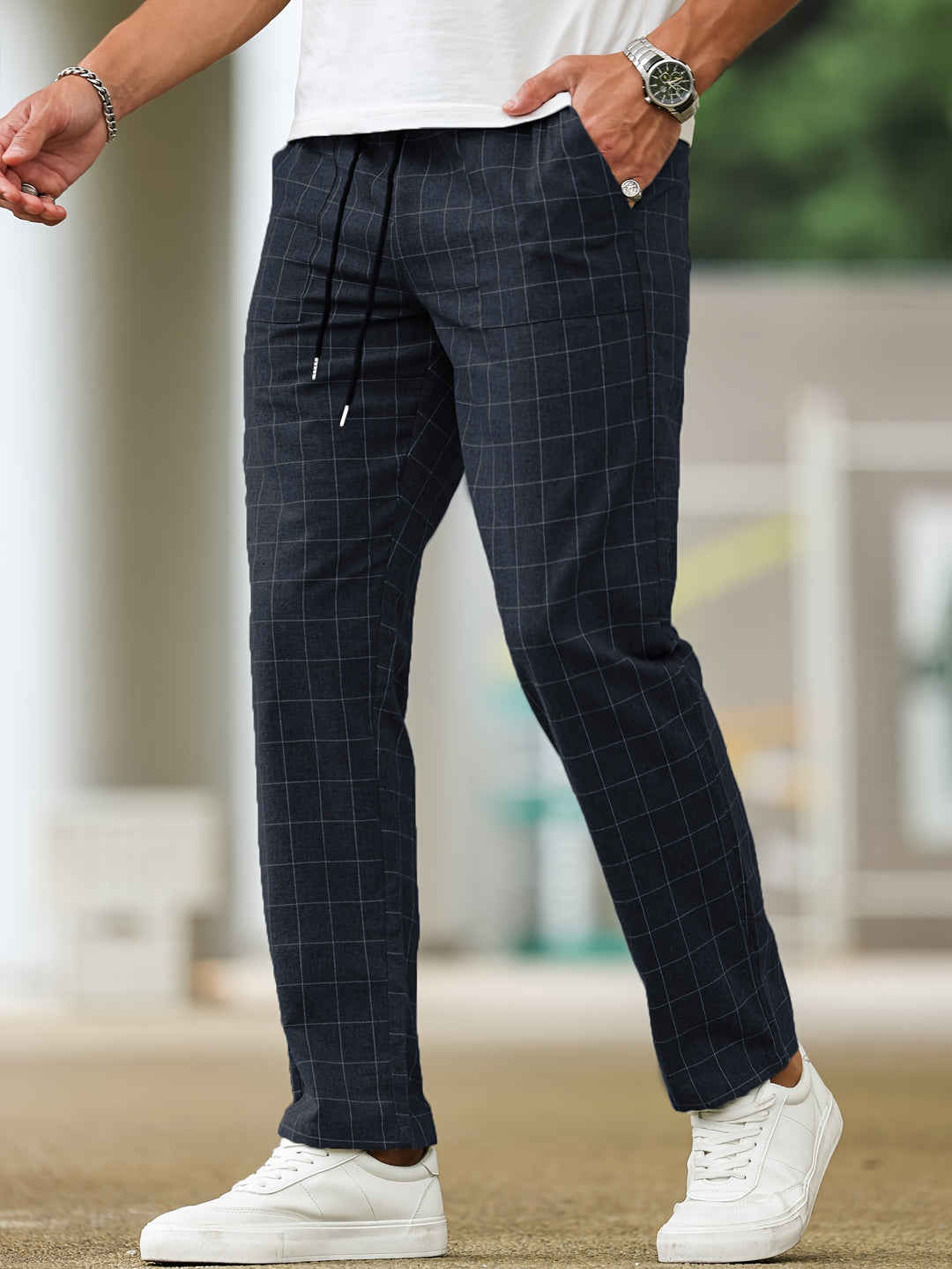 Pantalon Homme | Rayé & Carreaux | Taille à Cordon | Décontracté & Confortable