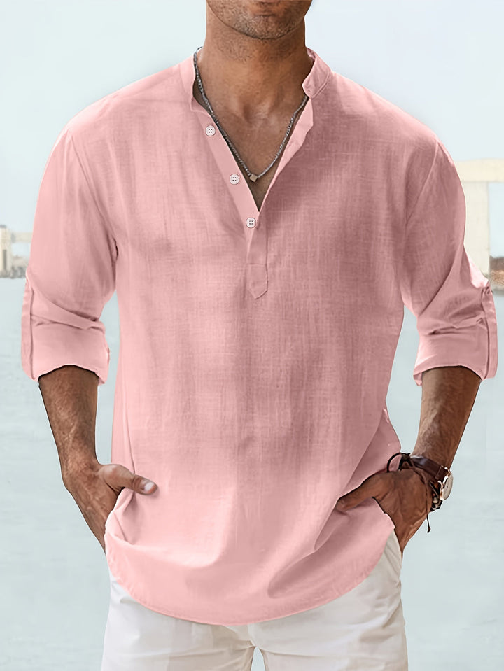 Chemise pour Homme à Manches Longues | Légère & Semi-Transparente | Style Vintage | Coton