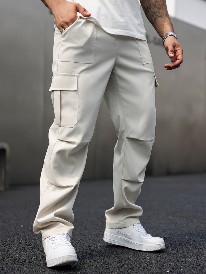 Pantalon cargo pour hommes | Coupe ample | Poches multiples | Tissu tissé