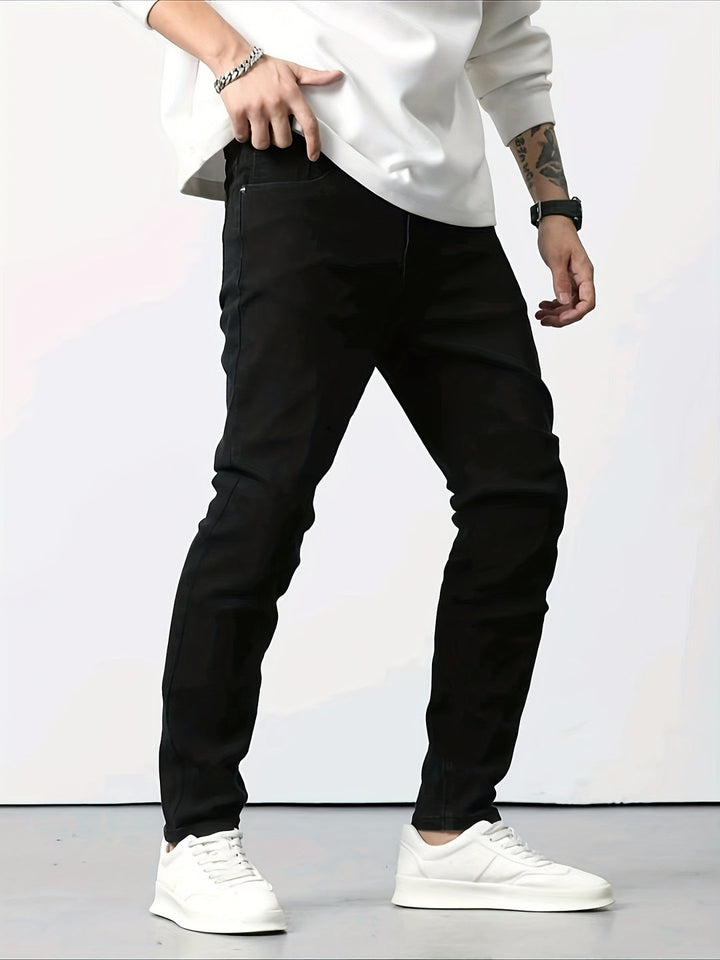 Jeans Heren | Denim Résistant & Coupe Slim | Mélange de Coton avec Poches | Pantalon Casual Outdoor