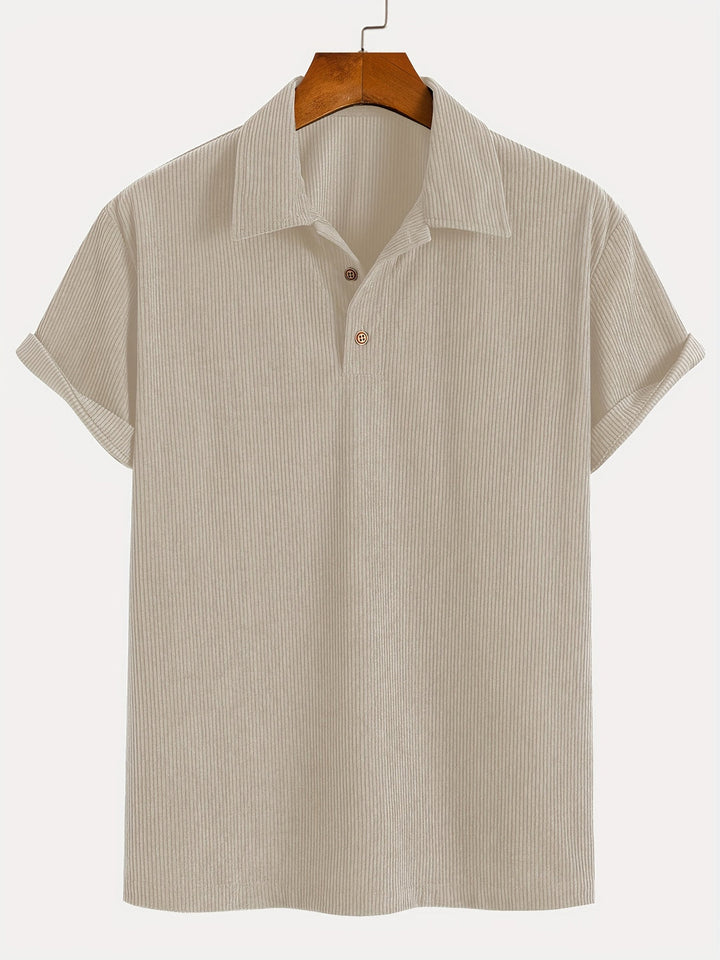 Chemise pour homme | Velours côtelé & Respirant | Manches Courtes | Coton Premium