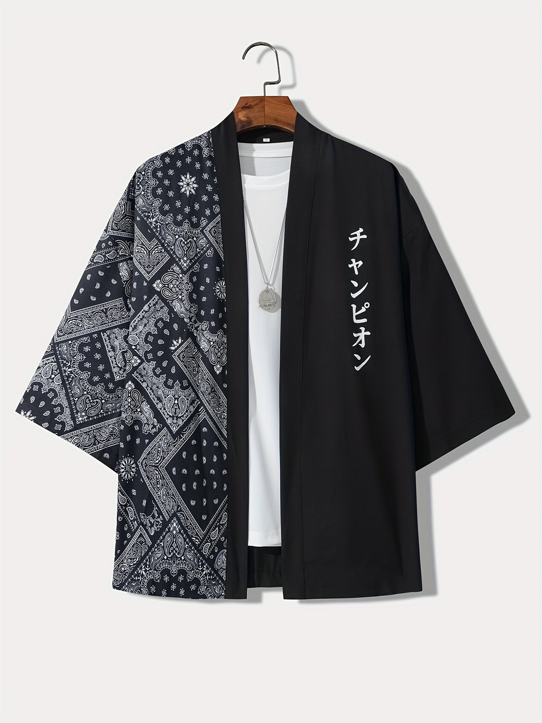 Gilet Kimono d'Été pour Hommes | Léger & Décontracté | Imprimé de Vagues | Manches Courtes