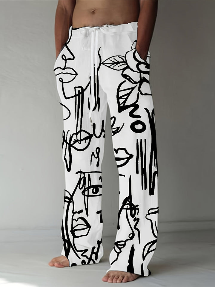 Pantalon de jogging | Imprimé abstrait | Coupe décontractée | Style Hip-Hop & Streetwear