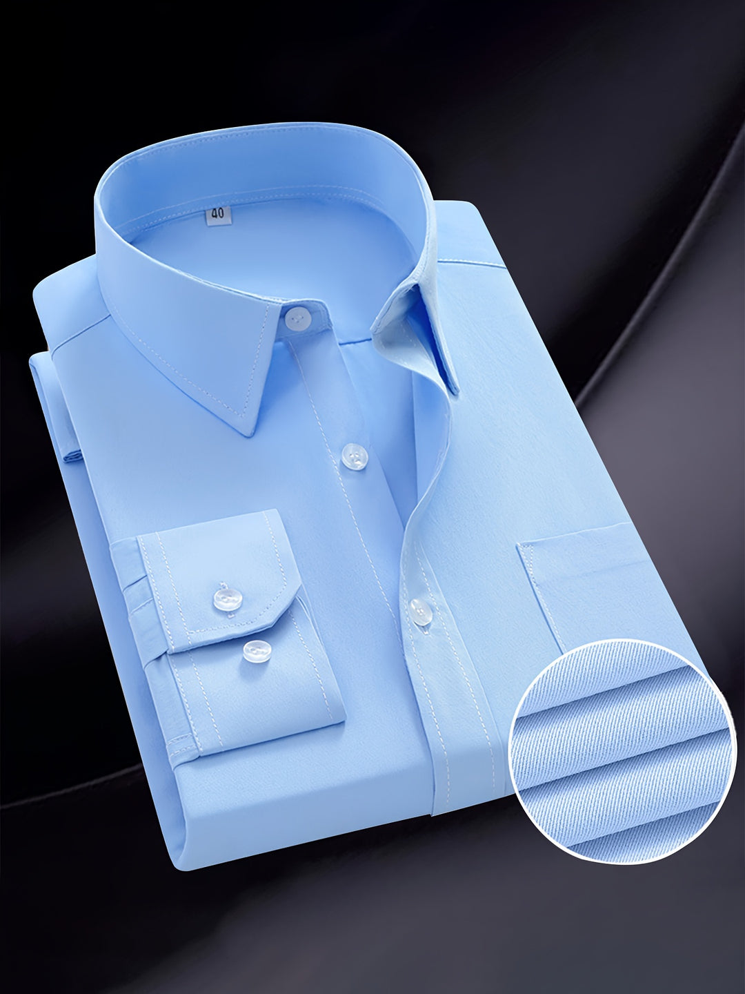 Chemise pour Homme | Classique & Formelle | Couleur Unie | Mélange Coton-Polyester