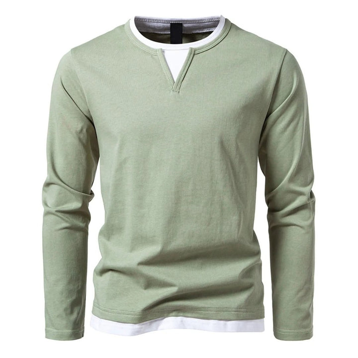 T-shirt Homme à Double Couche | Coupe Ample & Confortable | Coton à Manches Longues