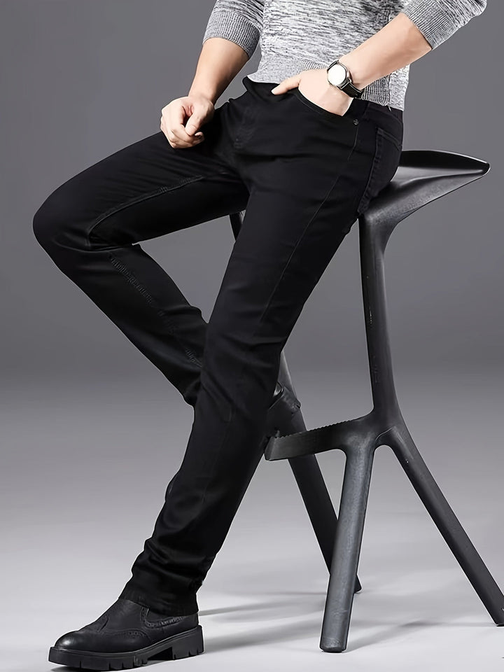 Jeans pour hommes | Coupe slim | Élastique & Tendance | Jambe droite