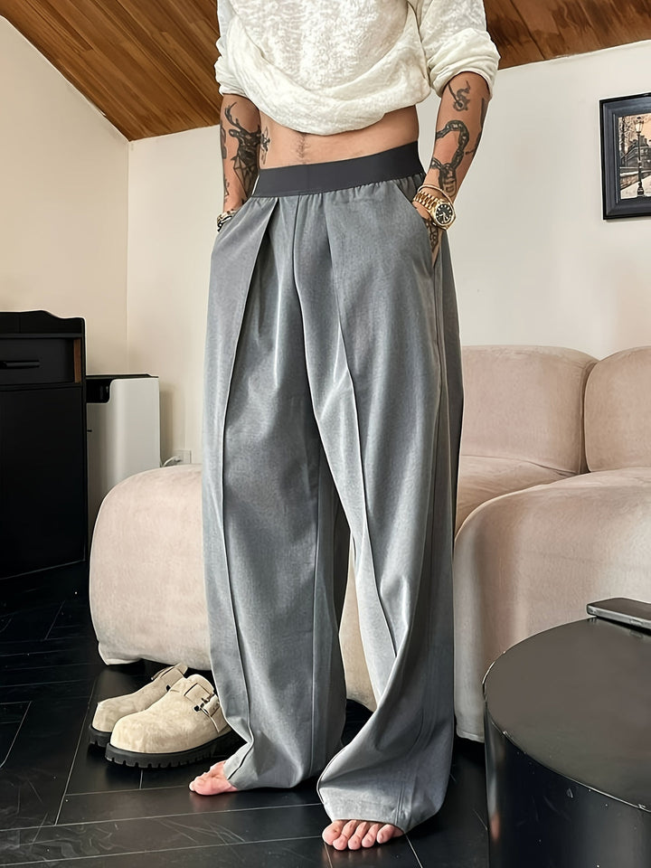 Pantalon Homme | Coupe Détendue | Ceinture Élastique | Couleurs Contrastées