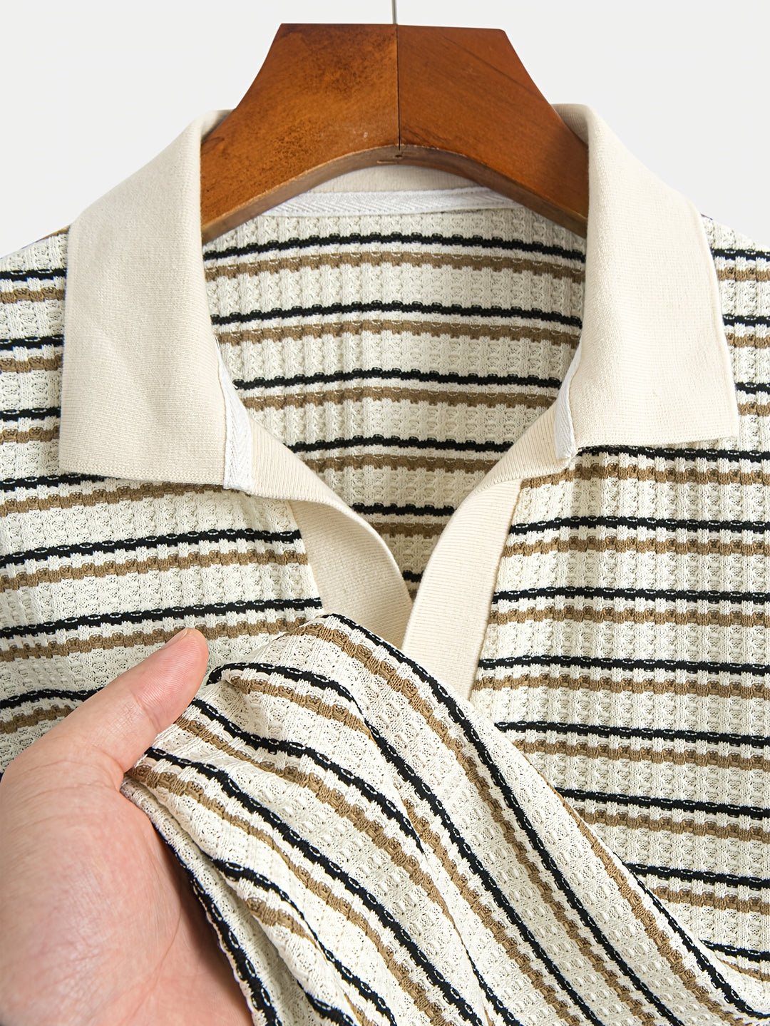 Chemise Polo Homme | Rayée Tricotée | Confortable & Respirante | Été