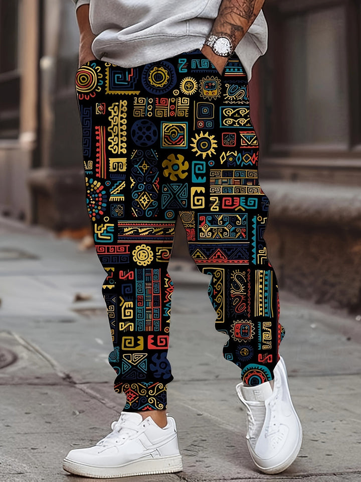 Pantalon Homme | Imprimé Boho & Confortable | Décontracté & Extérieur | Poches