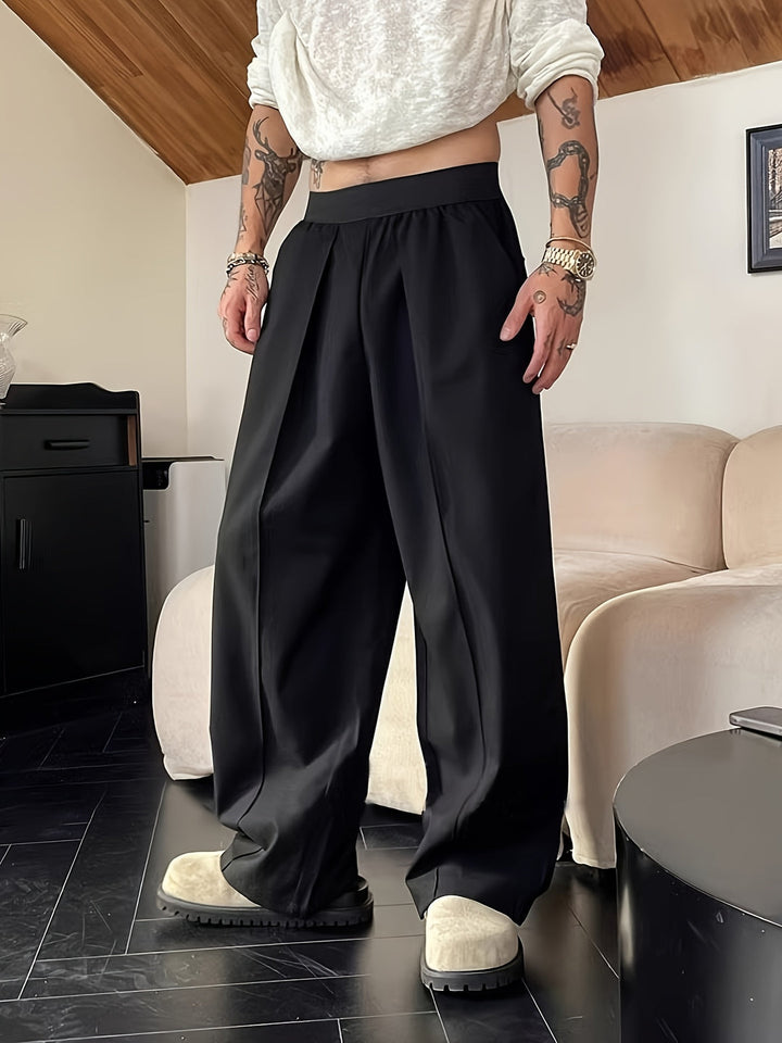 Pantalon Homme | Coupe Détendue | Ceinture Élastique | Couleurs Contrastées