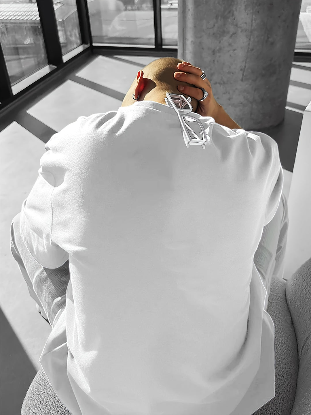 T-Shirt Homme | Imprimé de Roses & Coupe Ample | Col Rond | Été
