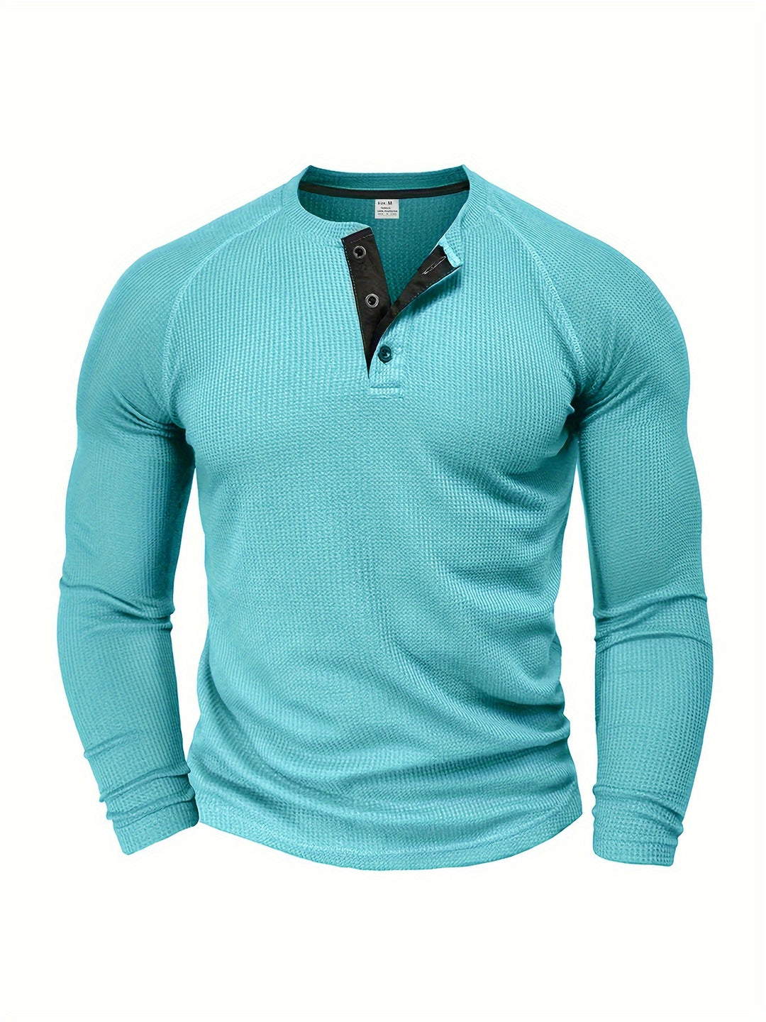 Chemise Henley Ample pour Hommes | Design Uni | Col Rond & Demi-Boutonnage | Manches Longues