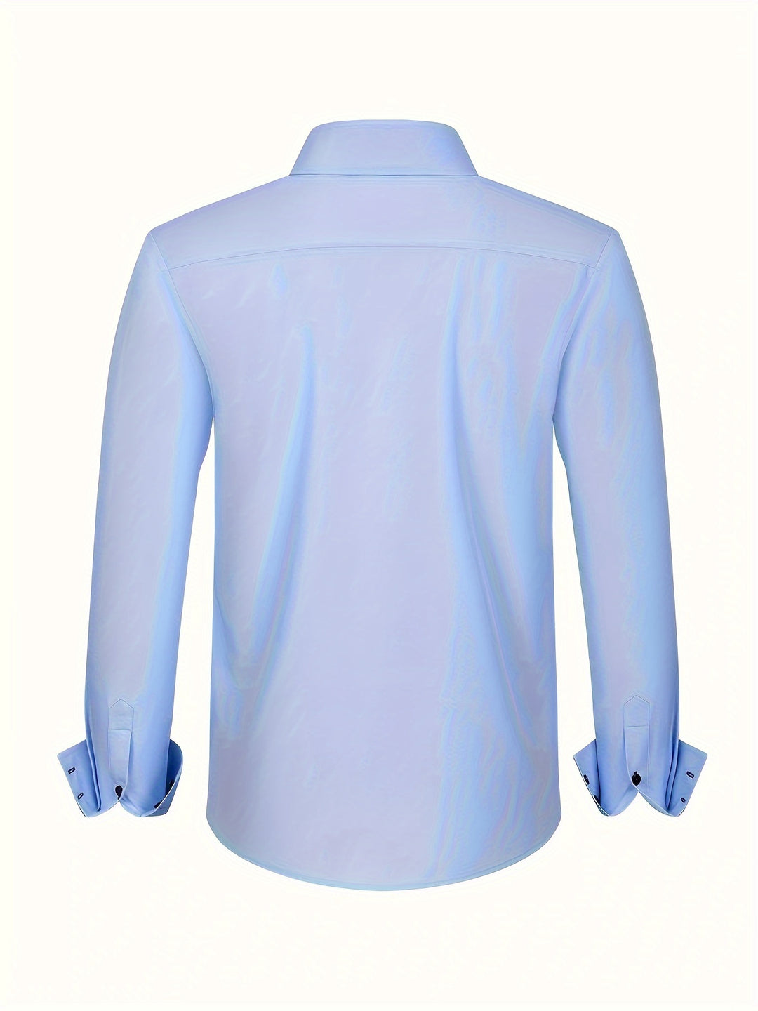 Chemise Homme | Double Boutonnage & Élasthanne | Bleu Clair & Manches Contrastées
