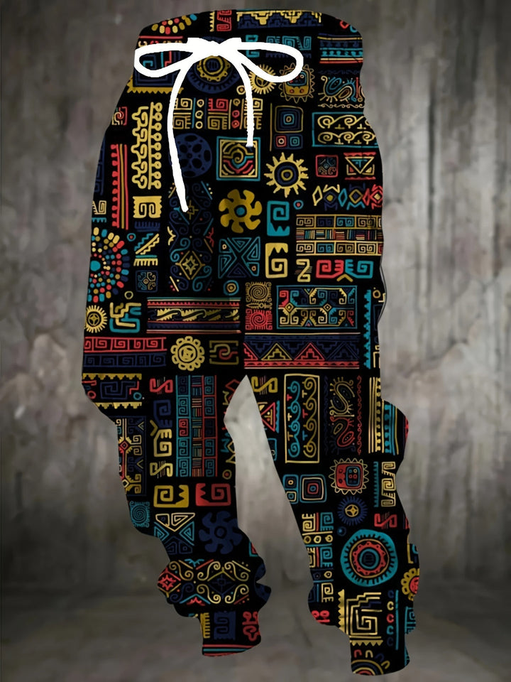 Pantalon Homme | Imprimé Boho & Confortable | Décontracté & Extérieur | Poches