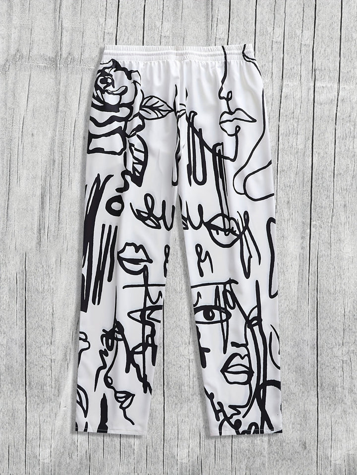 Pantalon de jogging | Imprimé abstrait | Coupe décontractée | Style Hip-Hop & Streetwear