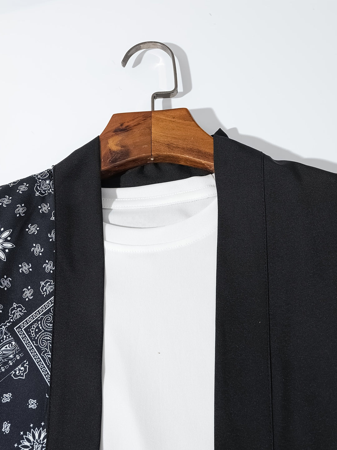 Gilet Kimono d'Été pour Hommes | Léger & Décontracté | Imprimé de Vagues | Manches Courtes