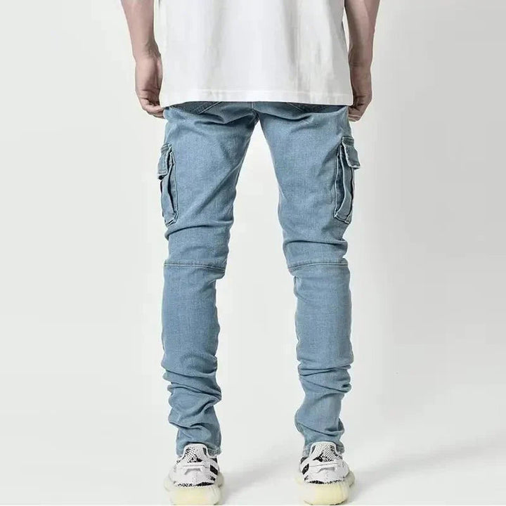 Jeans Cargo Hommes | Coupe étroite et fonctionnelle | Denim confortable | Multi-poches