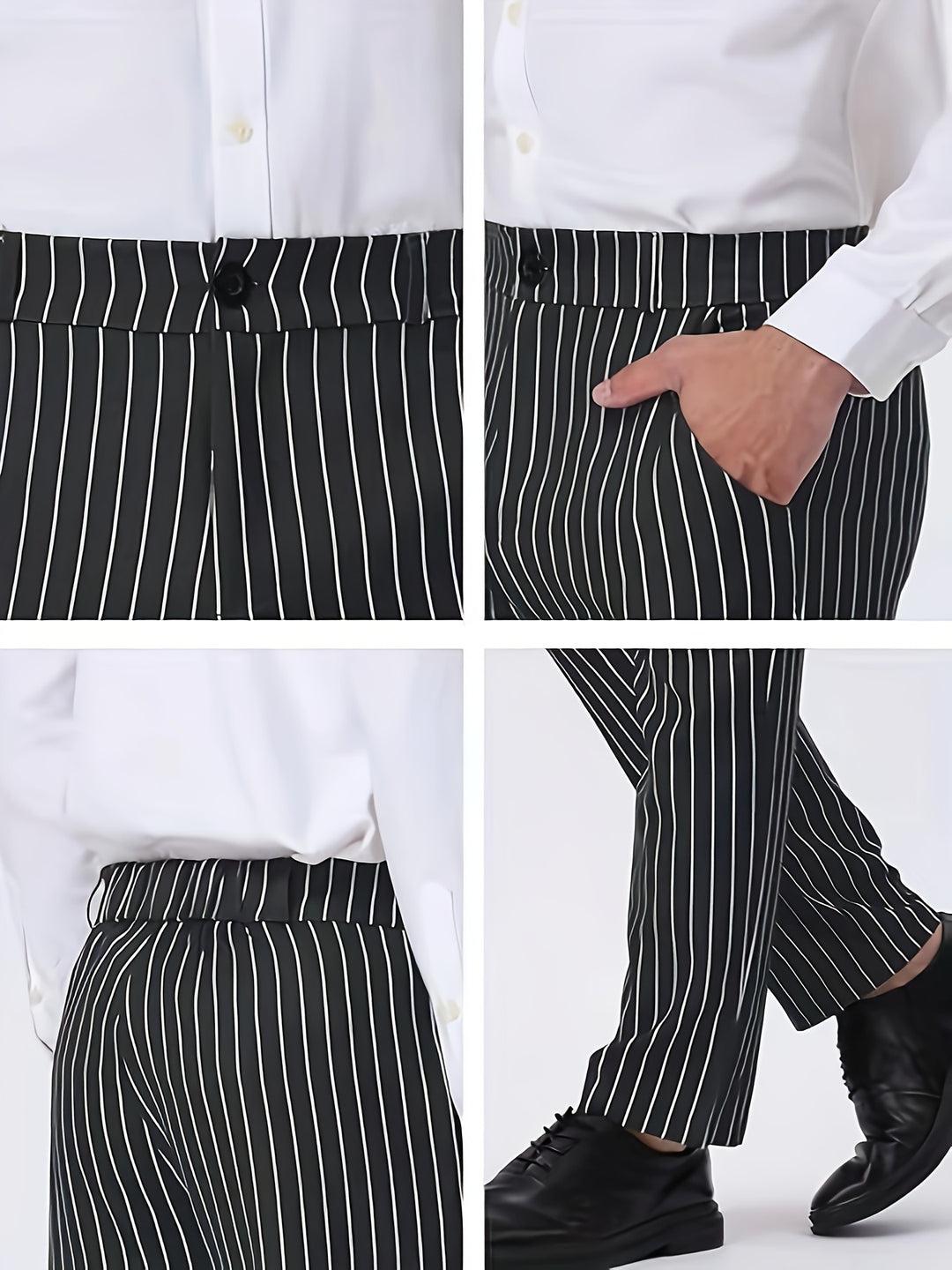 Pantalon Homme | Rayé & Décontracté | Avec Poches & Coupe Confortable | Extérieur & Quotidien