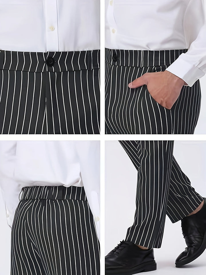 Pantalon Homme | Rayé & Décontracté | Avec Poches & Coupe Confortable | Extérieur & Quotidien