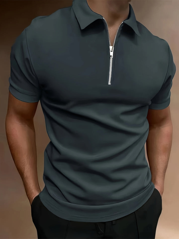 Chemise de Golf Homme | Stretch & Zip | Décontractée & Élégante | Couleur Unie