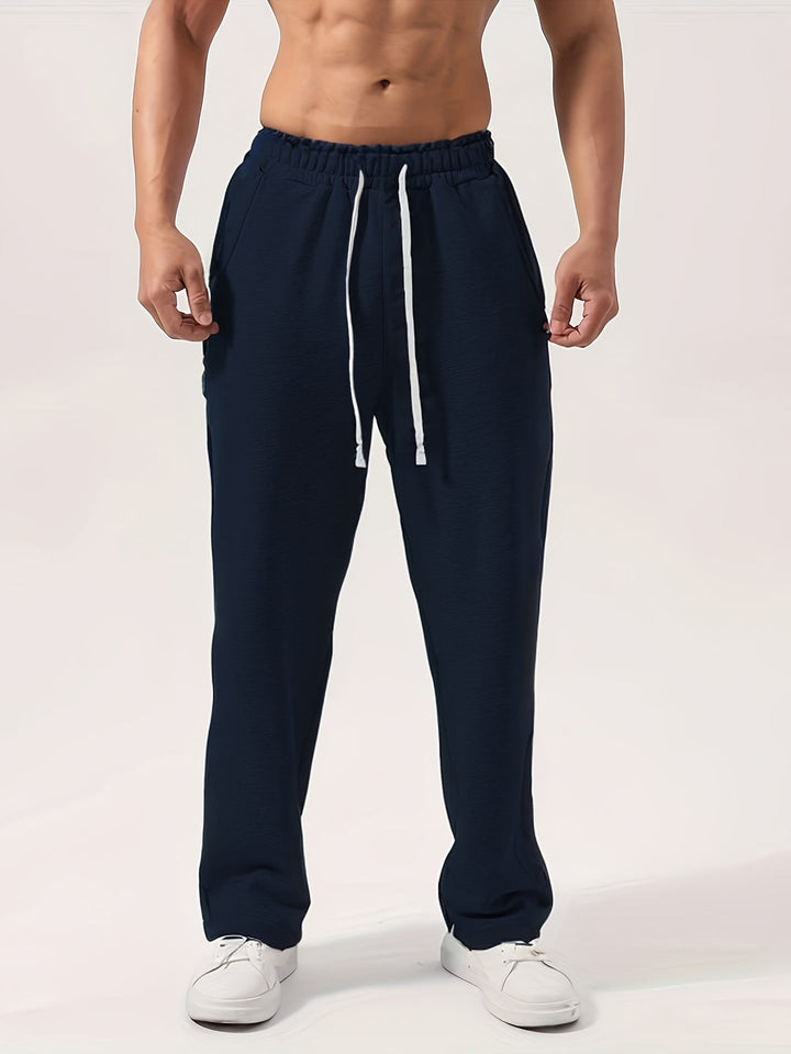 Pantalon de survêtement pour hommes | Cordon de serrage & Poches | Polyester respirant pour le jogging & l'extérieur