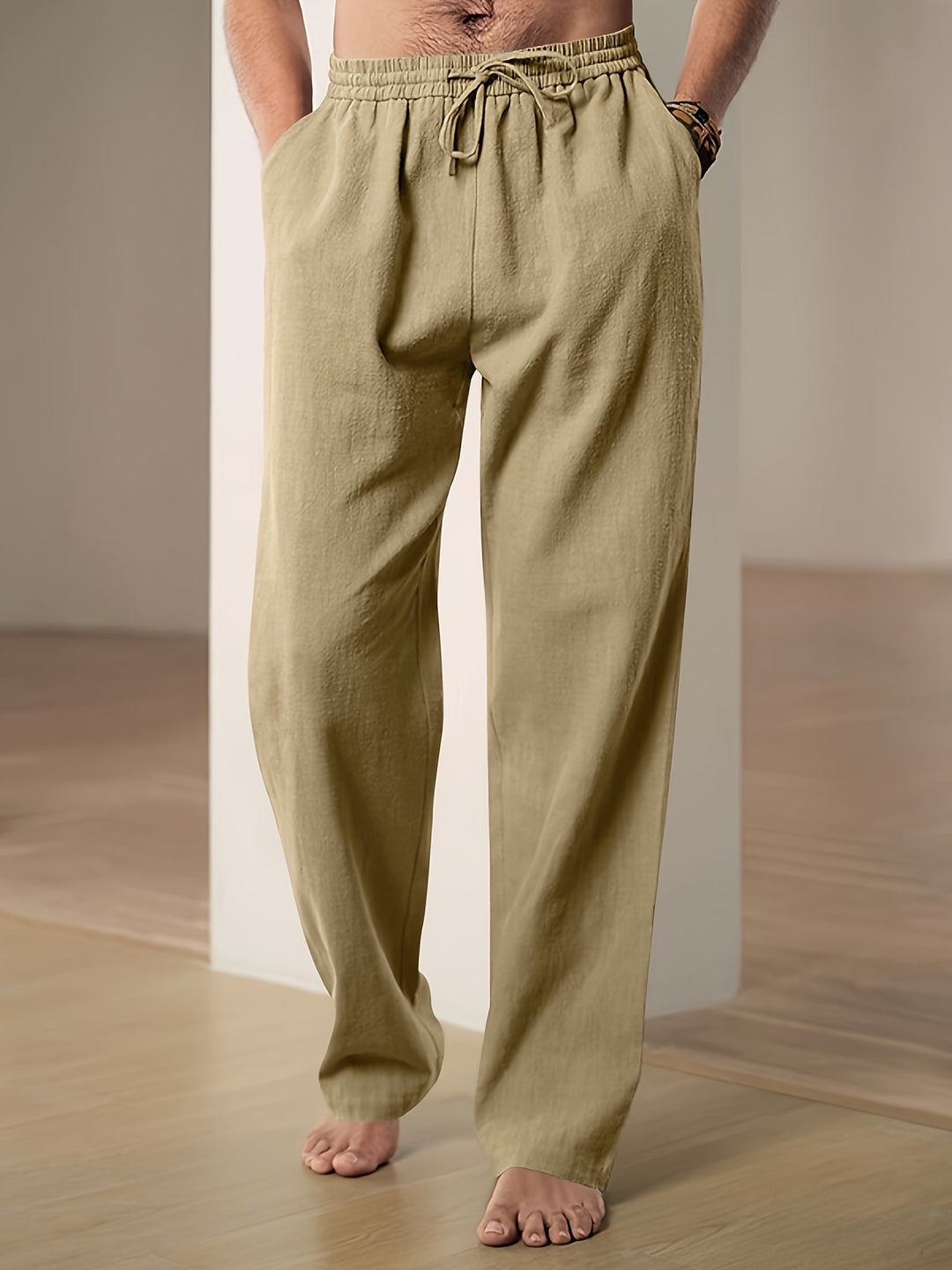 Pantalon Homme | Lin Coton Respirant | Style Classique & Décontracté | Été & Séchage Rapide