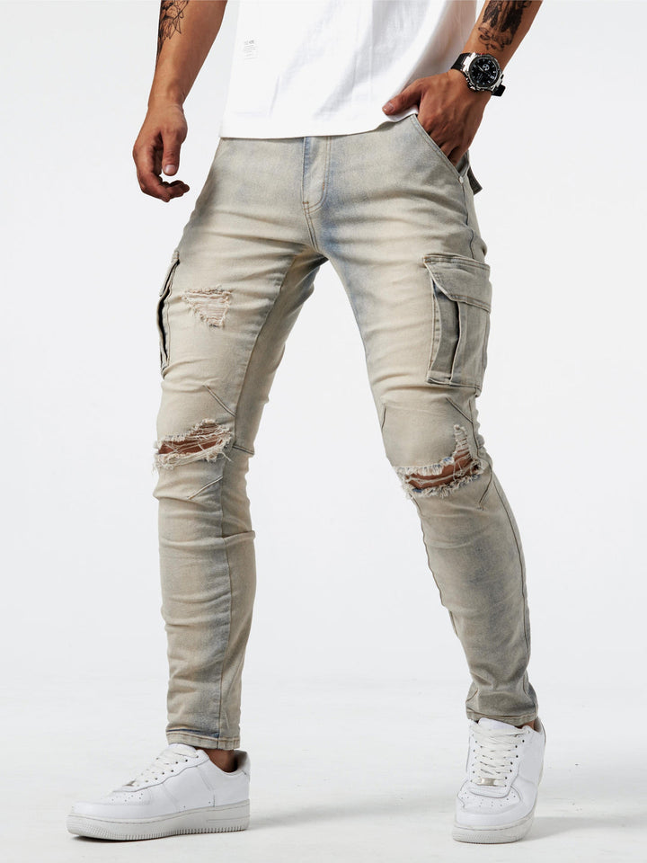 Jeans cargo Heren | Coupe slim | Plusieurs poches & Stretch | Style décontracté urbain