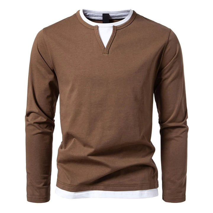 T-shirt Homme à Double Couche | Coupe Ample & Confortable | Coton à Manches Longues