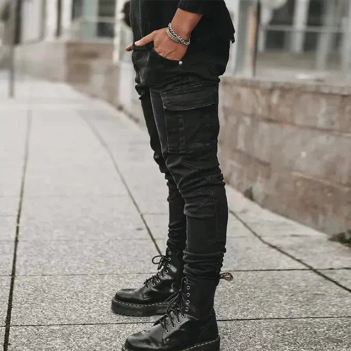 Jeans Cargo Hommes | Coupe étroite et fonctionnelle | Denim confortable | Multi-poches
