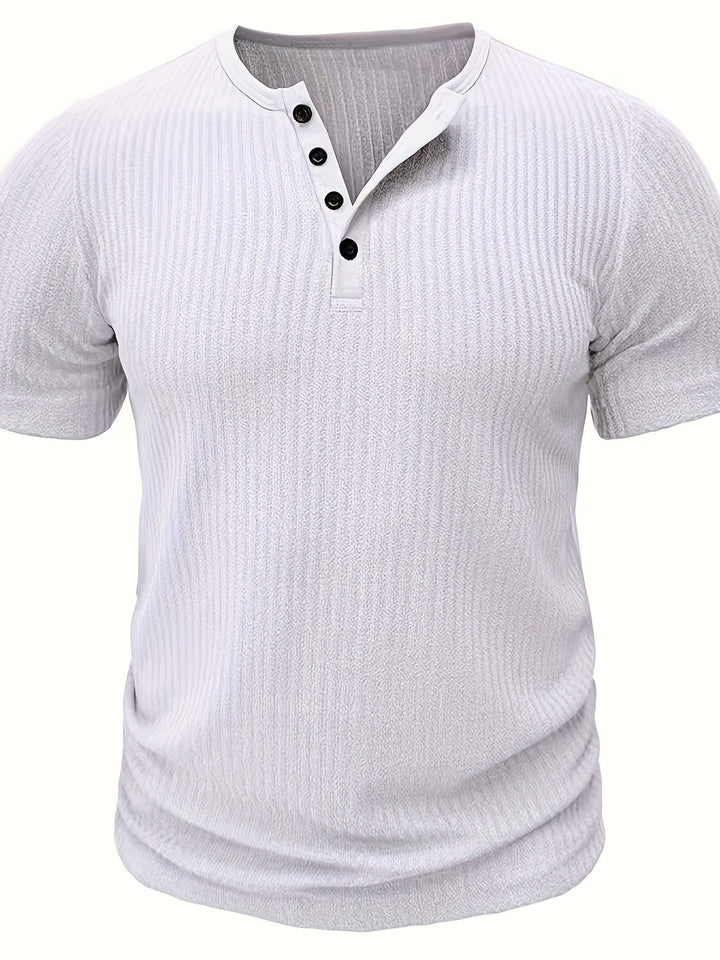 Chemise Henley Heren | Tricotée & Rayée | Décontractée & Chic | Été