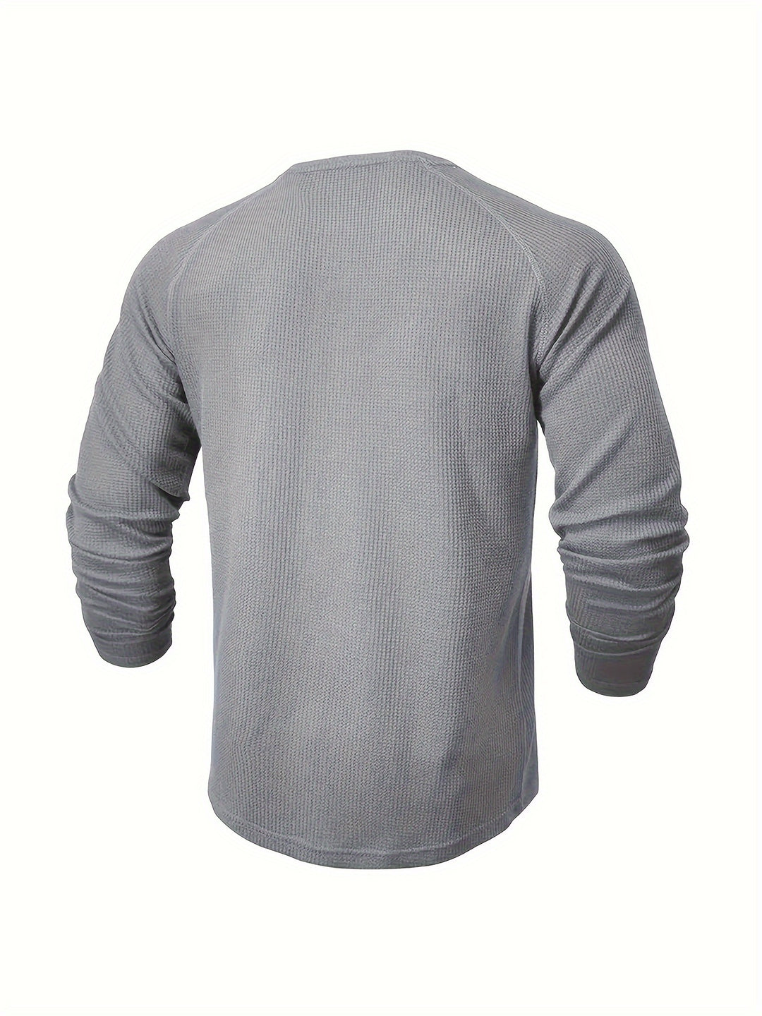 Chemise Henley Ample pour Hommes | Design Uni | Col Rond & Demi-Boutonnage | Manches Longues
