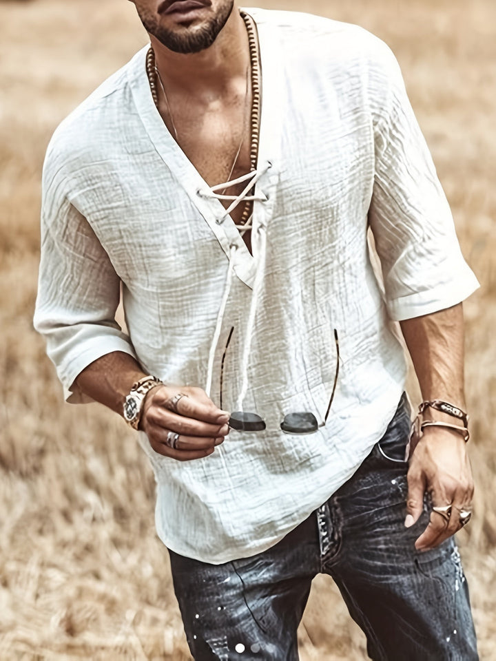 T-Shirt Homme Respirant | Créatif & Léger Stretch | Coton | Col V & Manches Courtes