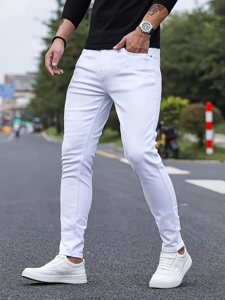 Jeans skinny pour homme | Denim extensible | Taille mi-haute | Décontracté et élégant