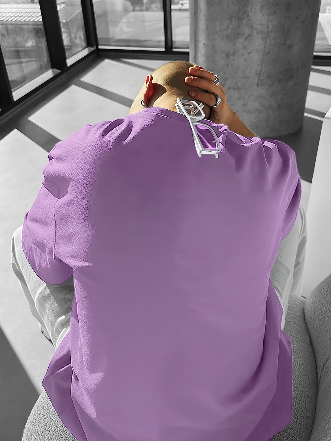 T-Shirt Homme | Imprimé de Roses & Coupe Ample | Col Rond | Été