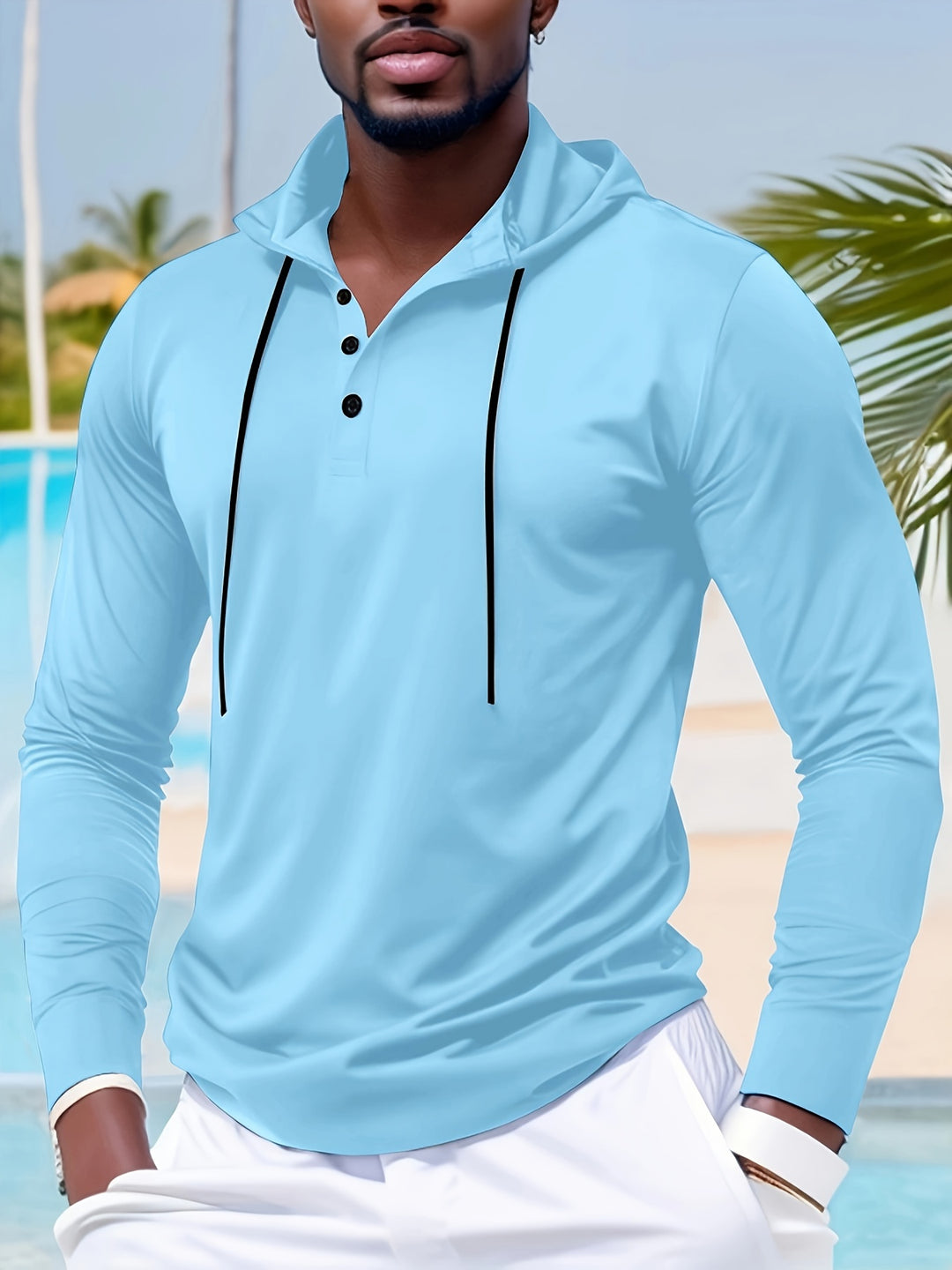 T-shirt Homme | Manches Longues & Capuche | Léger & Respirant | Printemps