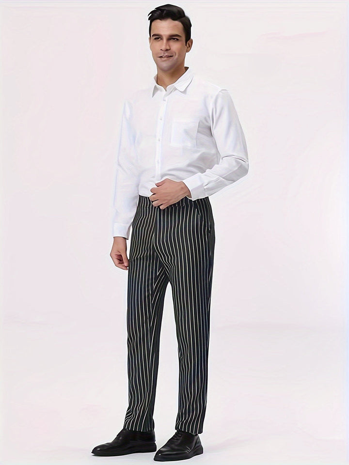 Pantalon Homme | Rayé & Décontracté | Avec Poches & Coupe Confortable | Extérieur & Quotidien