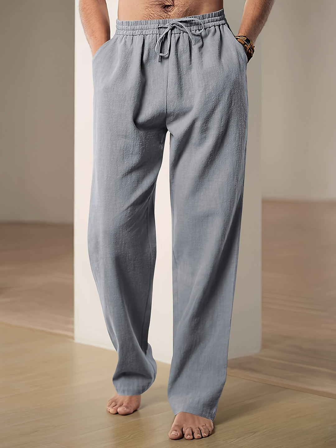 Pantalon Homme | Lin Coton Respirant | Style Classique & Décontracté | Été & Séchage Rapide