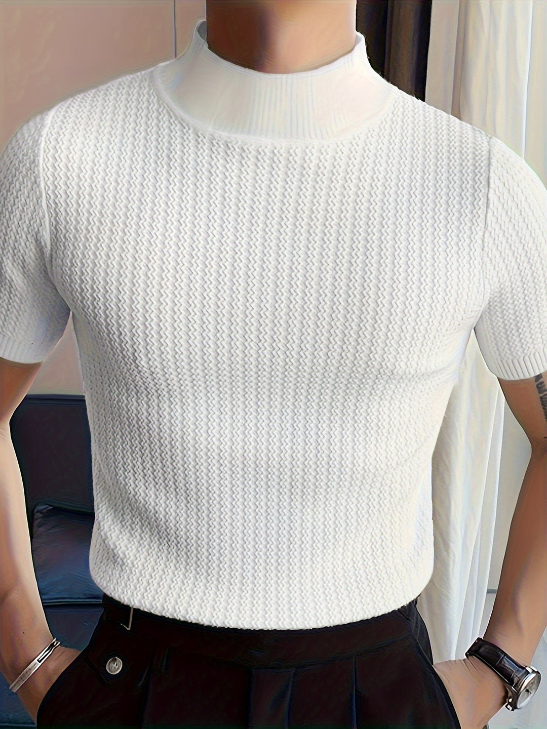 T-shirt homme | uni et rayé | confort décontracté | mélange de coton | design classique