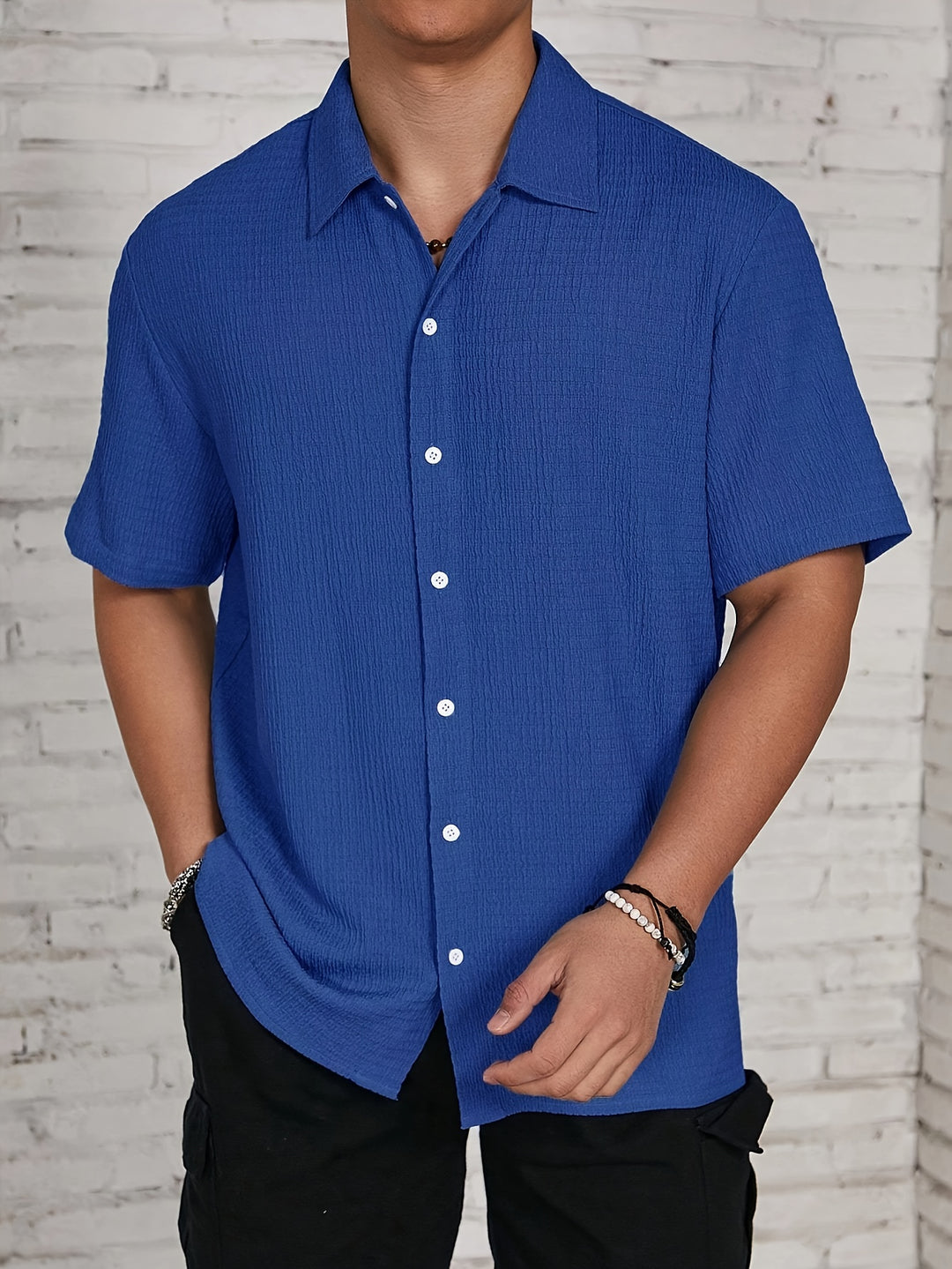 Chemise pour homme | Classique élégante & Légère | Manches Courtes & Fermeture à Boutons
