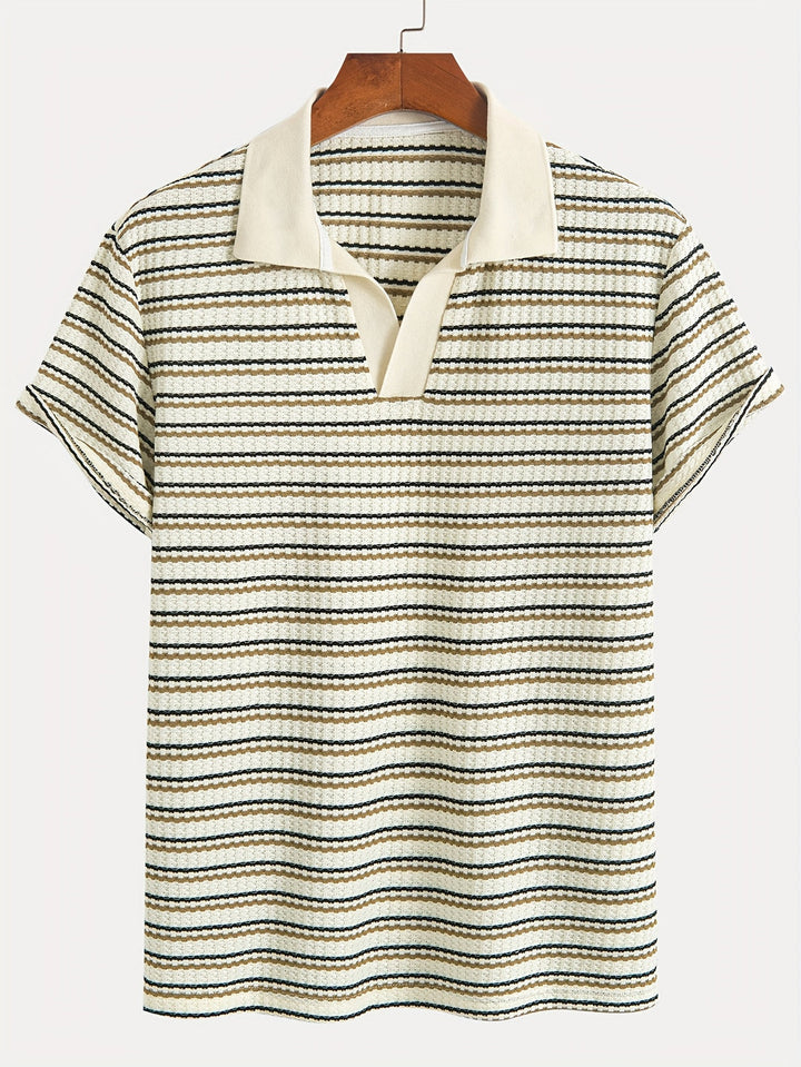 Chemise Polo Homme | Rayée Tricotée | Confortable & Respirante | Été