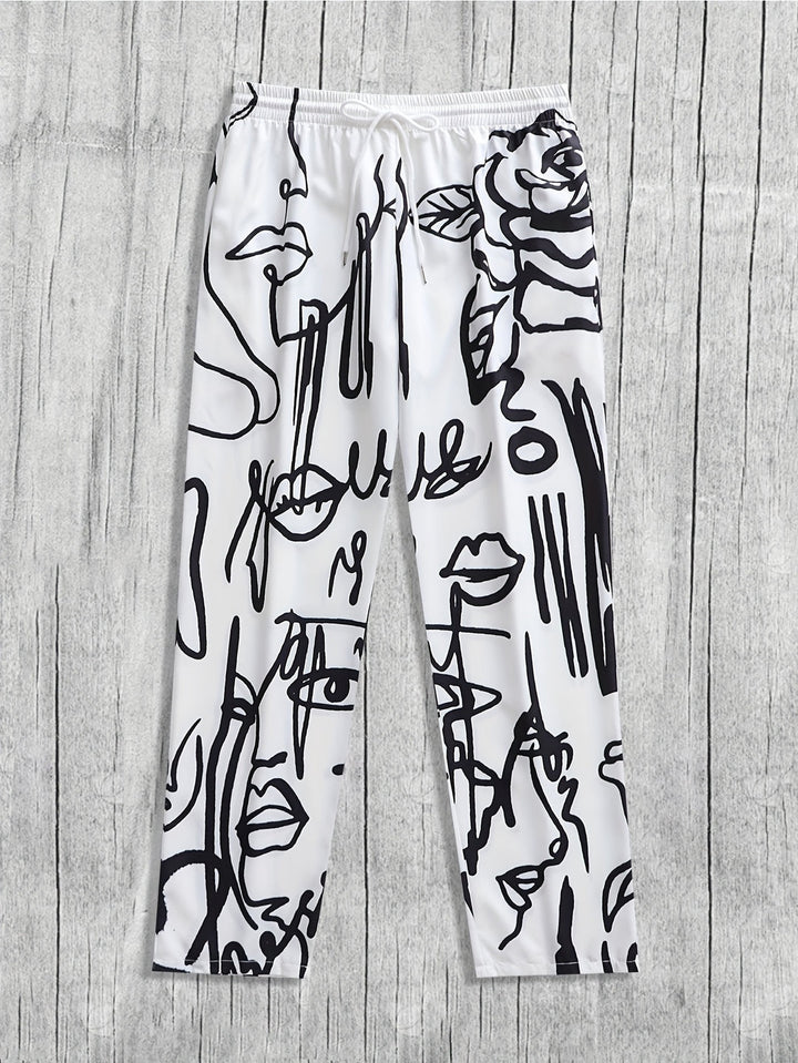 Pantalon de jogging | Imprimé abstrait | Coupe décontractée | Style Hip-Hop & Streetwear