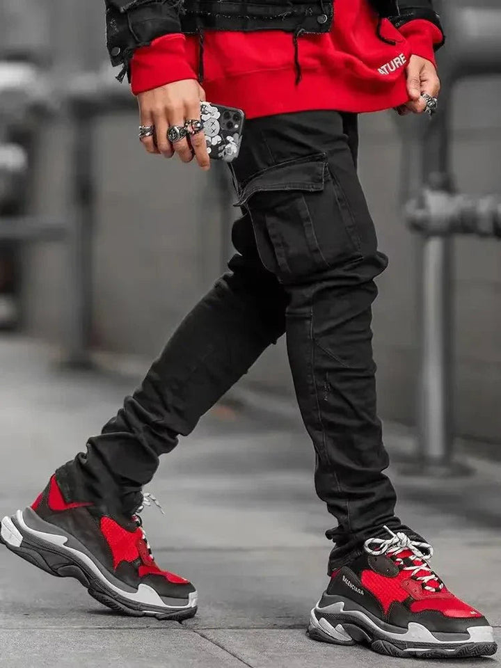 Jeans Cargo Hommes | Coupe étroite et fonctionnelle | Denim confortable | Multi-poches
