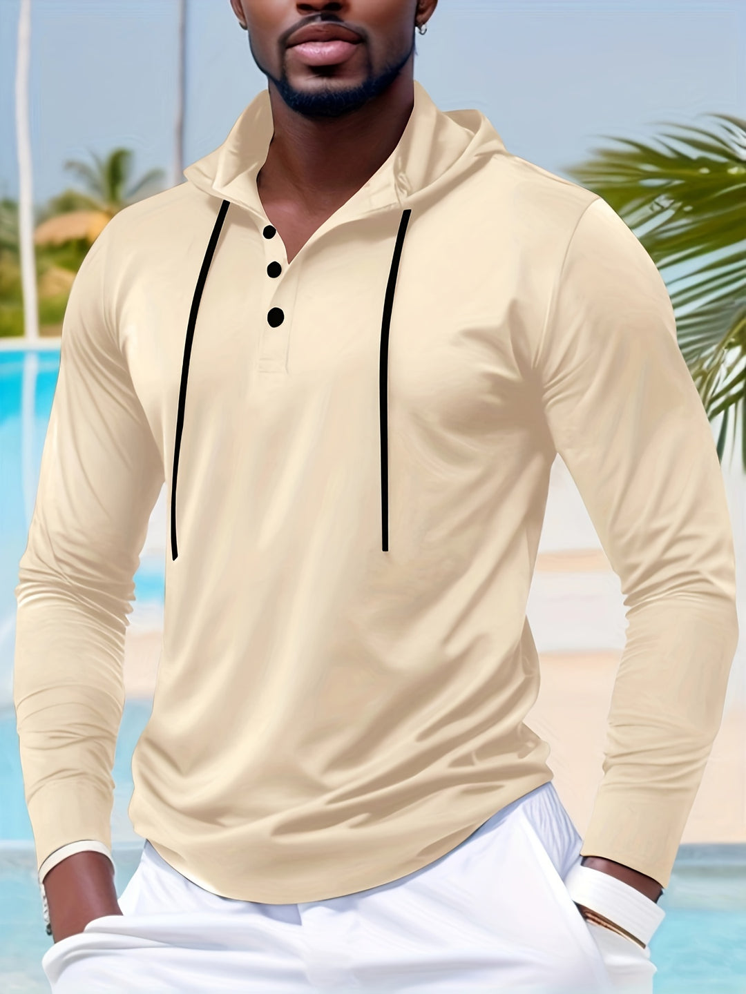 T-shirt Homme | Manches Longues & Capuche | Léger & Respirant | Printemps