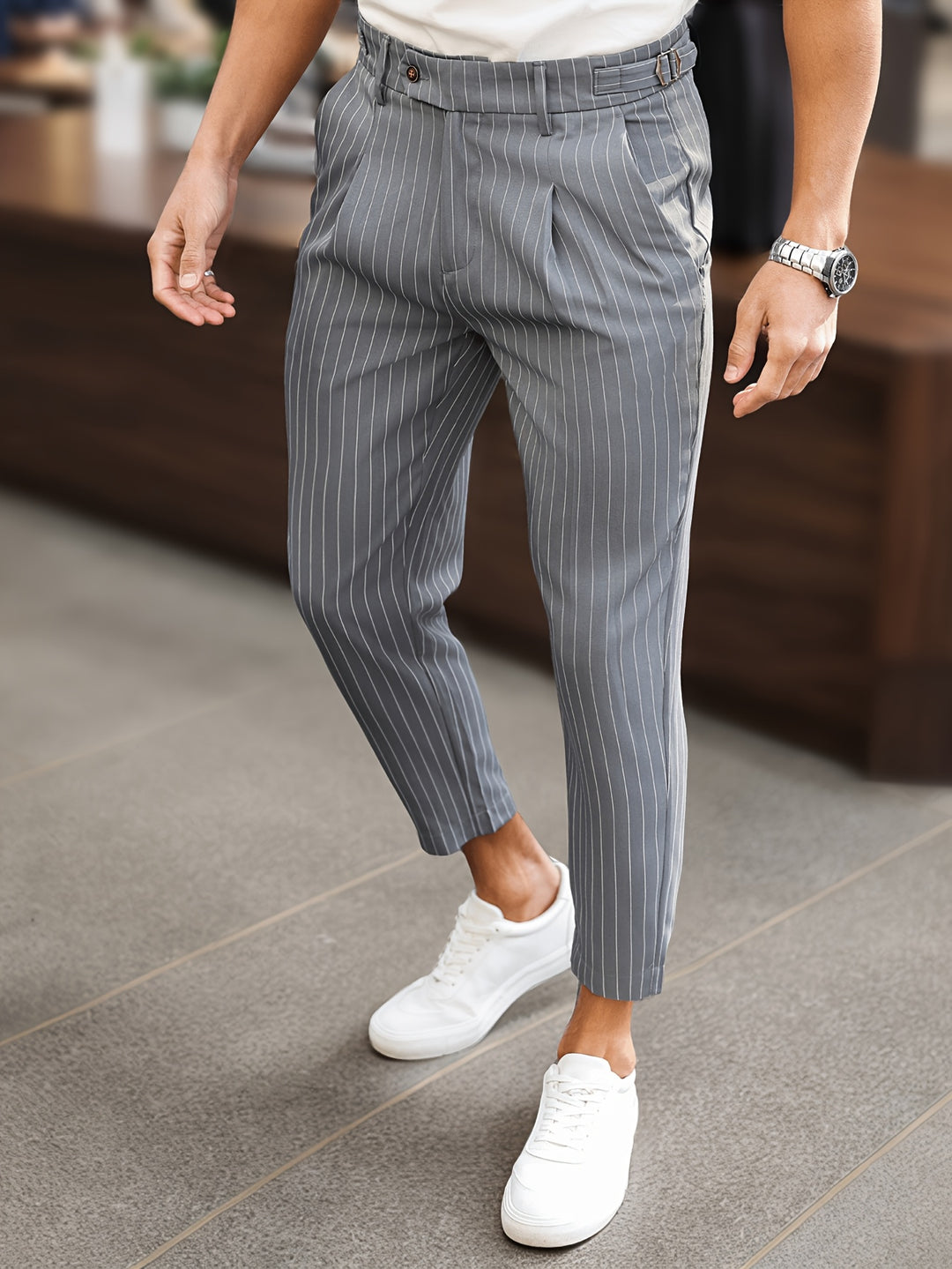 Pantalon Homme | Confortable & Stylé | Rayé & Look Western | Mode Décontractée