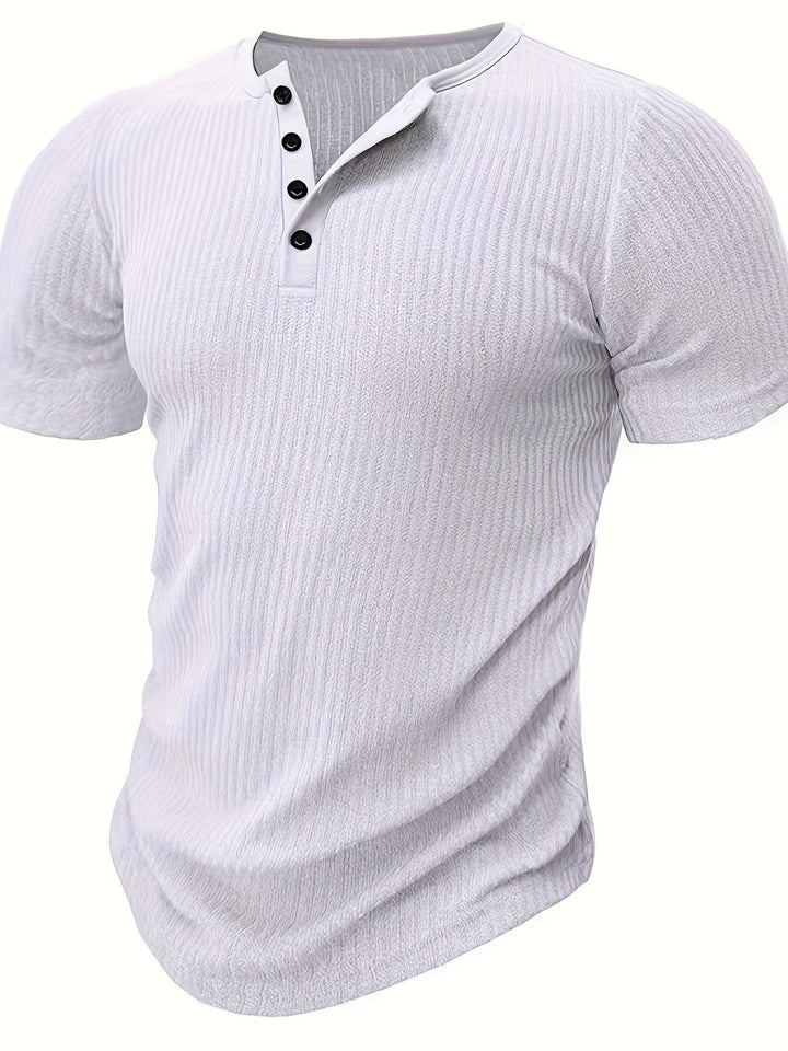 Chemise Henley Heren | Tricotée & Rayée | Décontractée & Chic | Été