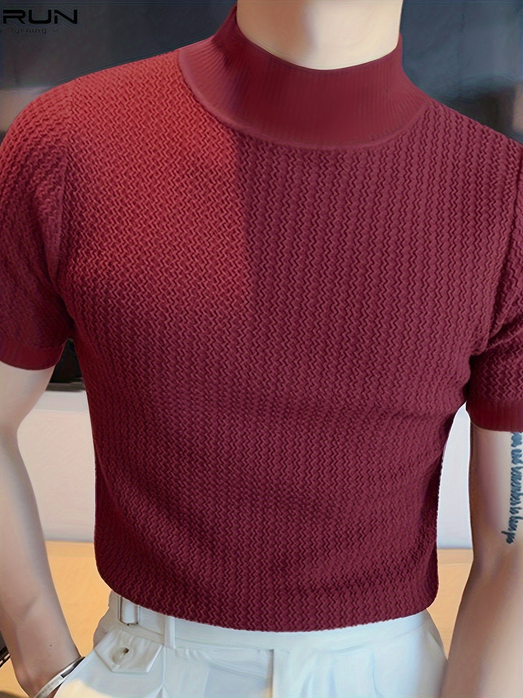 T-shirt homme | uni et rayé | confort décontracté | mélange de coton | design classique