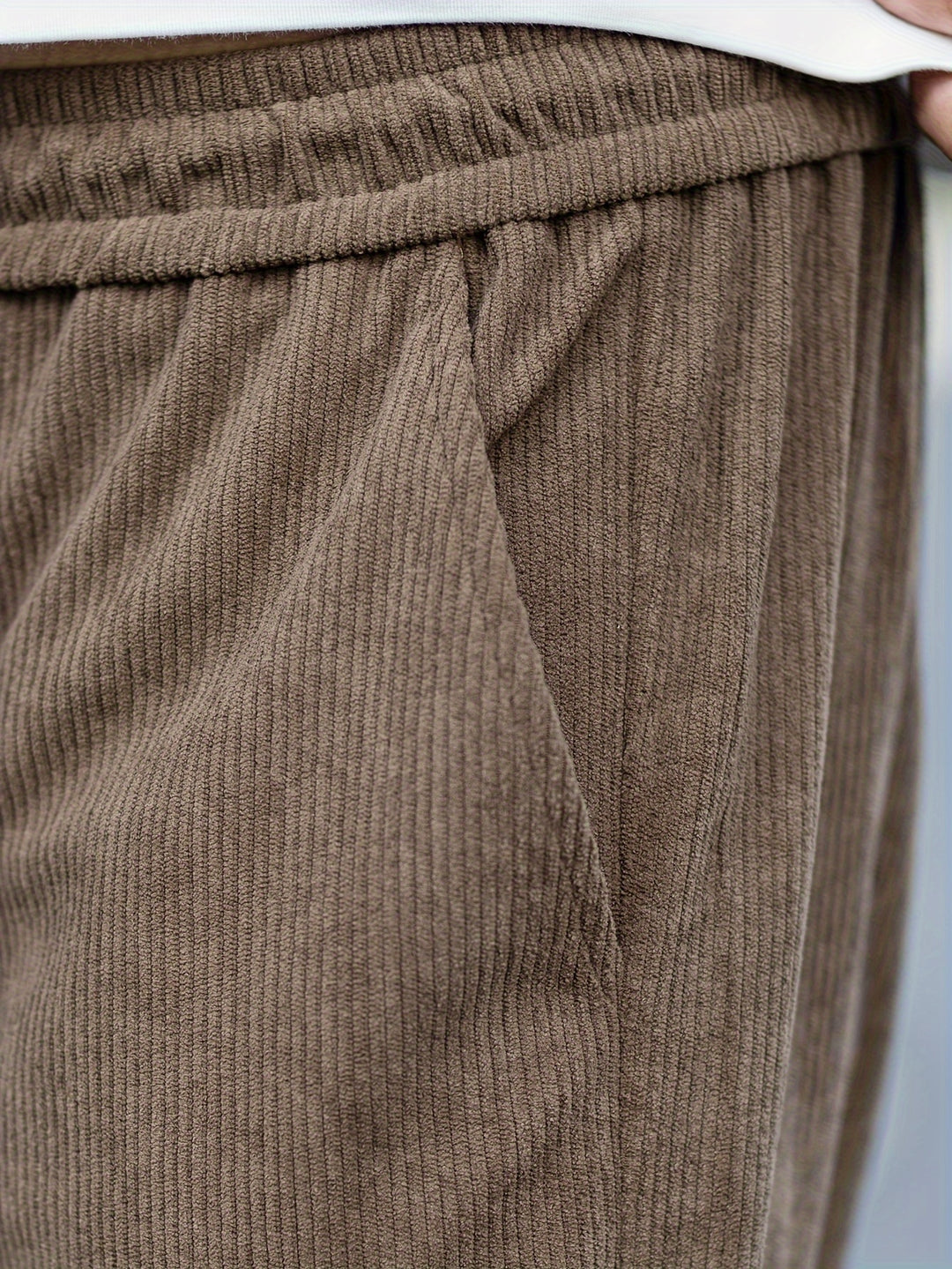 Pantalon de Jogging pour Hommes | Velours Côtelé | Taille avec Cordon de Serrage | Confortable & Décontracté