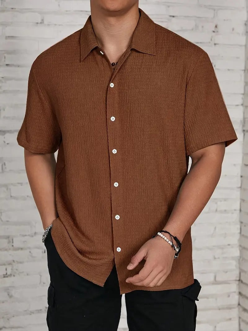 Chemise pour homme | Classique élégante & Légère | Manches Courtes & Fermeture à Boutons