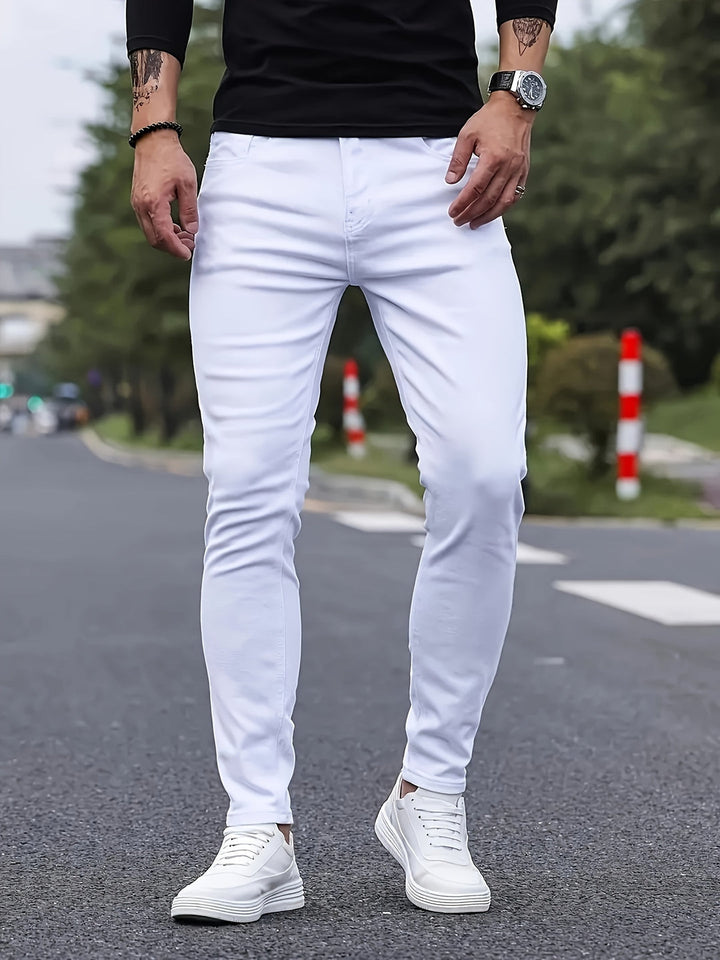 Jeans skinny pour homme | Denim extensible | Taille mi-haute | Décontracté et élégant