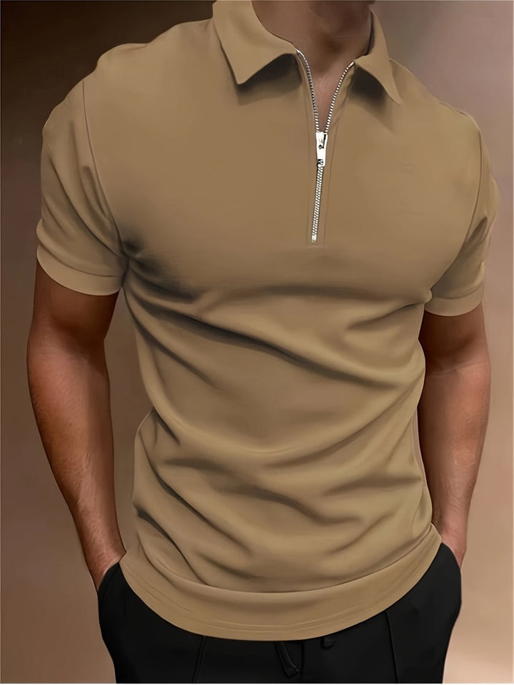 Chemise de Golf Homme | Stretch & Zip | Décontractée & Élégante | Couleur Unie